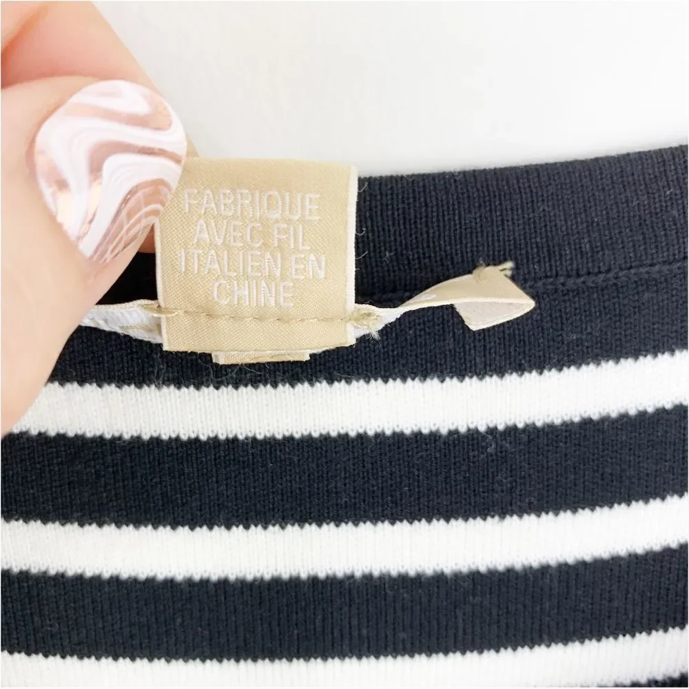 Michael Kors Short Sleeve Black and White Striped T-Shirt Dress‎